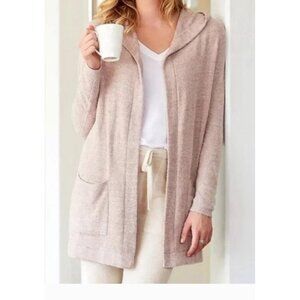 Barefoot Dreams Cozy Chic Lite hooded resort cardigan size Medium